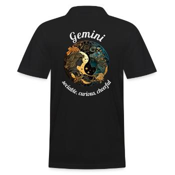Gemini Zodiac Sign Gemini Astronomy - Men's Polo Shirt - black - Back - Kai (181cm)
