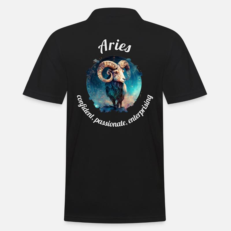 Aries Sternzeichen Widder Astronomie - Männer Poloshirt - Schwarz
