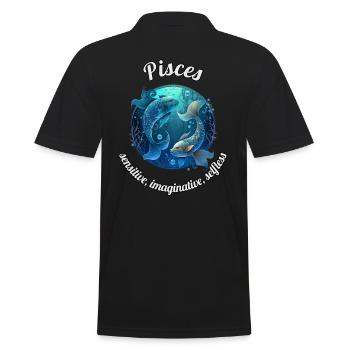 Pisces Sternzeichen Fische Astronomie - Männer Poloshirt - Schwarz - Hinten - Kai (181cm)
