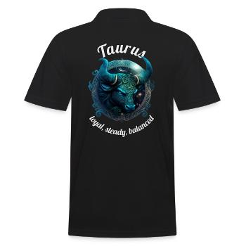 Taurus Sternzeichen Stier Astronomie - Männer Poloshirt - Schwarz - Hinten - Kai (181cm)