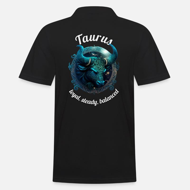 Taurus Sternzeichen Stier Astronomie - Männer Poloshirt - Schwarz
