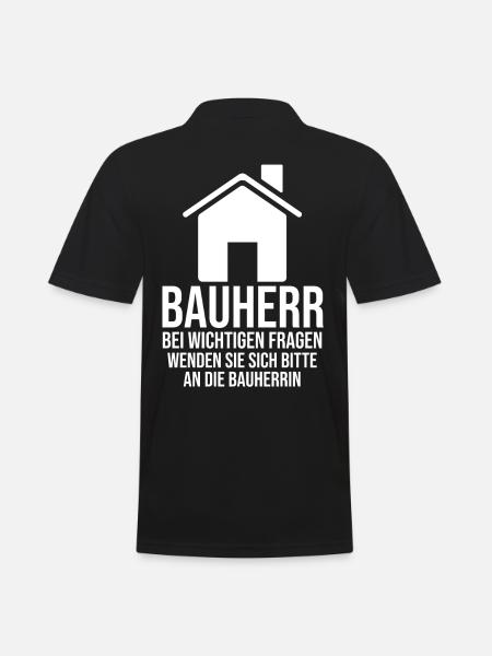 Bauherr - Männer Poloshirt - Schwarz