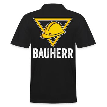 Bauherr - Männer Poloshirt - Schwarz - Hinten - Kai (181cm)