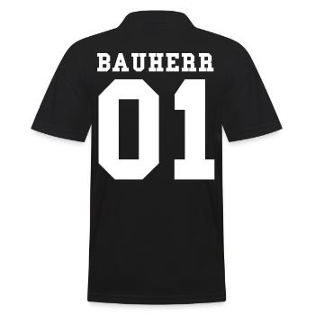 Bauherr - Männer Poloshirt - Schwarz - Hinten - Kai (181cm)