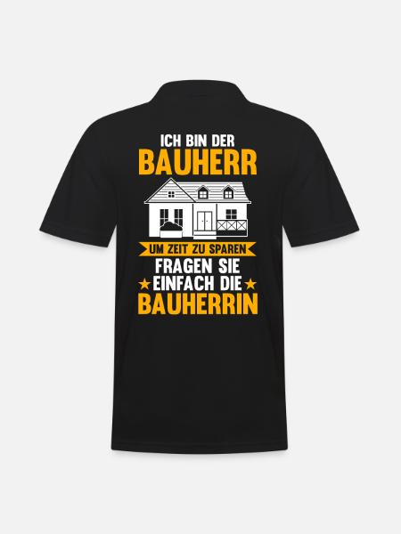 Bauherr - Männer Poloshirt - Schwarz