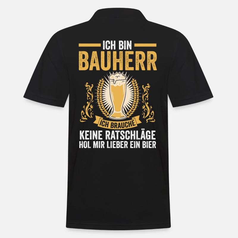 Bier Bauherr - Männer Poloshirt - Schwarz