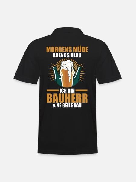 Bauherr - Männer Poloshirt - Schwarz