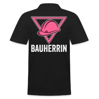 Bauherrin - Männer Poloshirt - Schwarz - Hinten - Kai (181cm)