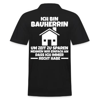 Ich Bin Bauherrin - Männer Poloshirt - Schwarz - Hinten - Kai (181cm)