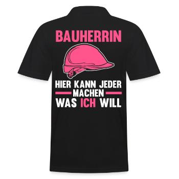 Bauherrin - Männer Poloshirt - Schwarz - Hinten - Kai (181cm)