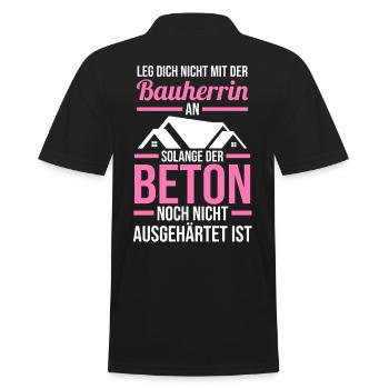 Bauherrin - Männer Poloshirt - Schwarz - Hinten - Kai (181cm)