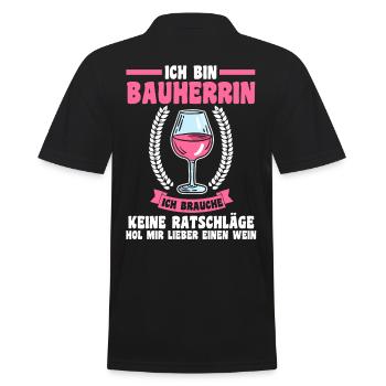 Bier Bauherrin - Männer Poloshirt - Schwarz - Hinten - Kai (181cm)
