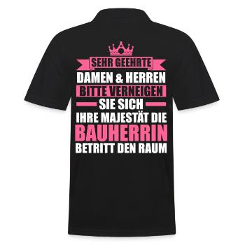 Bauherrin - Männer Poloshirt - Schwarz - Hinten - Kai (181cm)