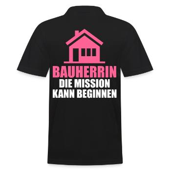 Bauherrin - Männer Poloshirt - Schwarz - Hinten - Kai (181cm)