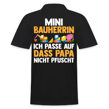 Bagger Bauherrin - Männer Poloshirt - Schwarz - Hinten - Kai (181cm)