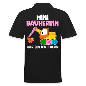 Bagger Bauherrin - Männer Poloshirt - Schwarz - Hinten - Kai (181cm)