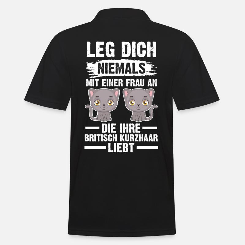 Britisch Kurzhaar Katze - Männer Poloshirt - Schwarz