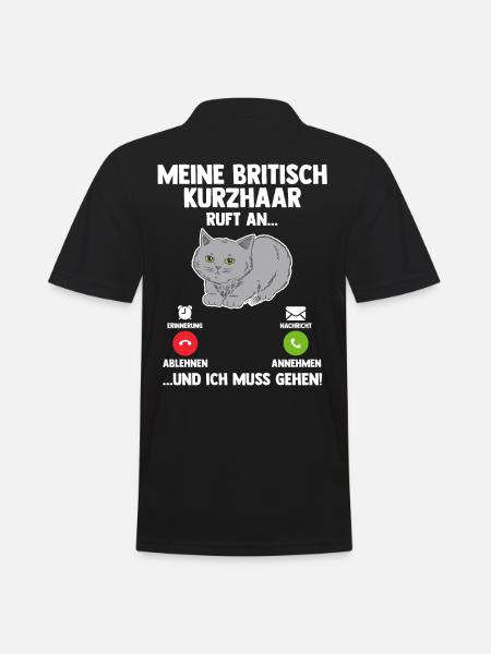 Britisch Kurzhaar Katze - Männer Poloshirt - Schwarz