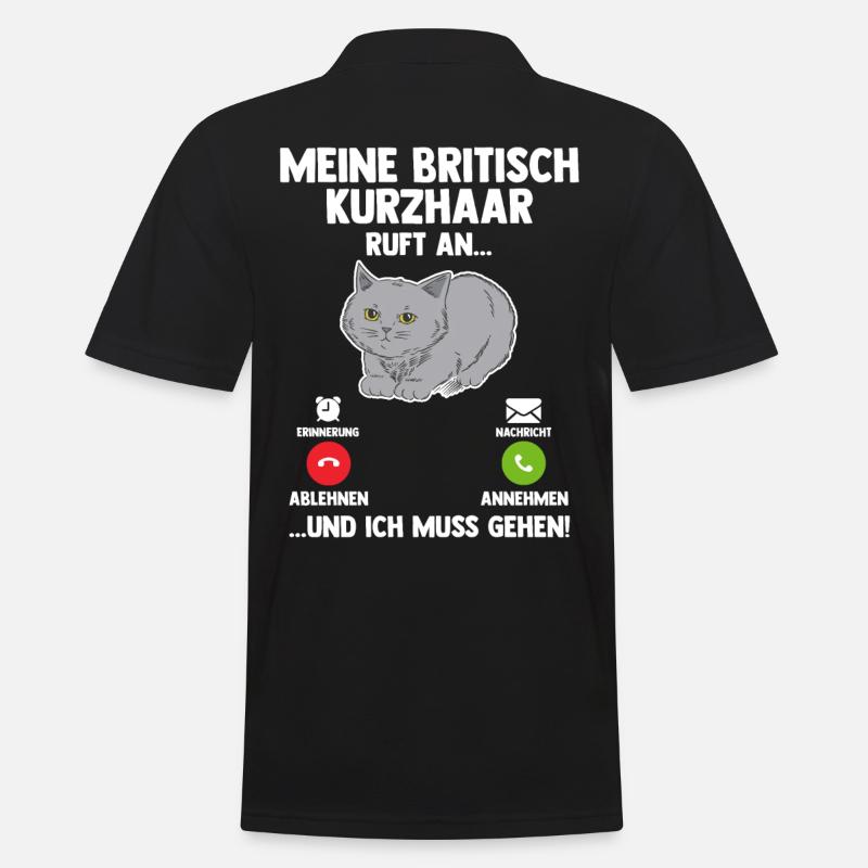 Britisch Kurzhaar Katze - Männer Poloshirt - Schwarz