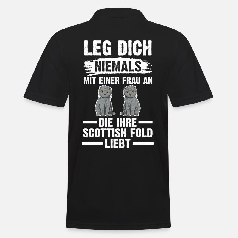 Scottish Fold Katze - Männer Poloshirt - Schwarz