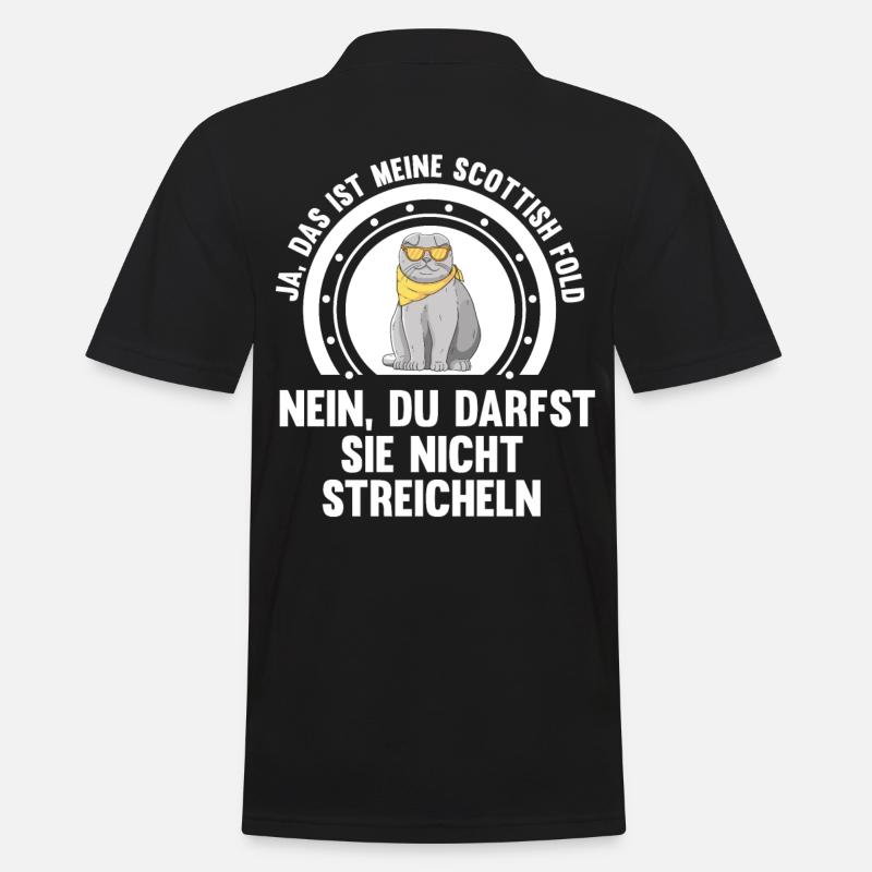 Scottish Fold Katze - Männer Poloshirt - Schwarz