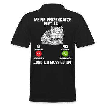 Persakatze Katze - Männer Poloshirt - Schwarz - Hinten - Kai (181cm)