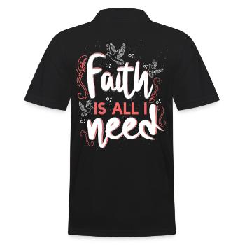 Faith Is All I Need Doves - Männer Poloshirt - Schwarz - Hinten - Kai (181cm)