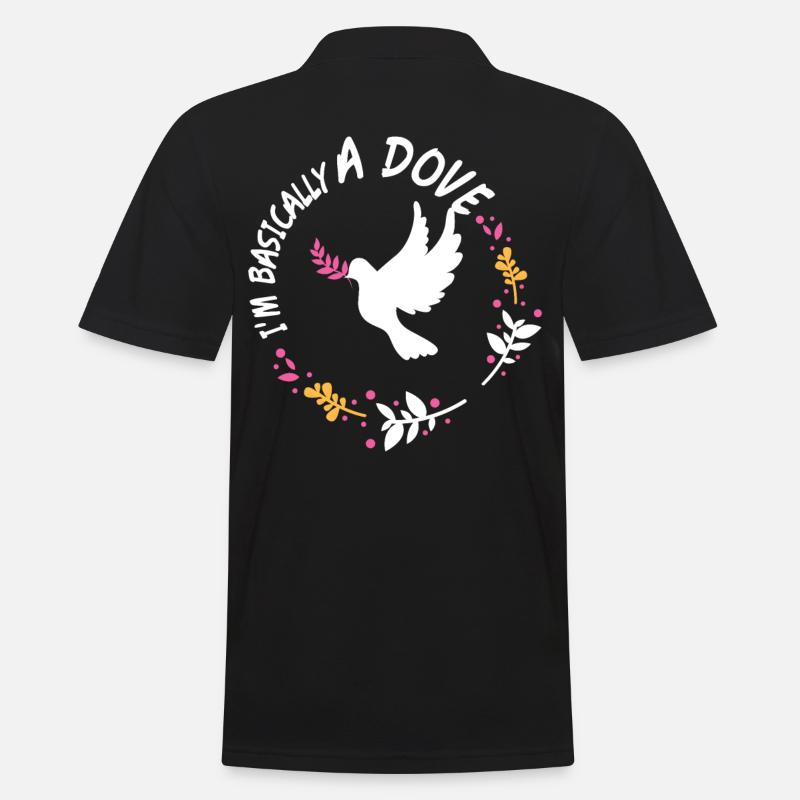 Im Basically A Dove - Männer Poloshirt - Schwarz