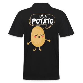 Im A Potato - Männer Poloshirt - Schwarz - Hinten - Kai (181cm)