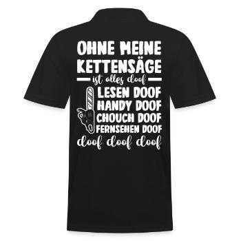 Baumfäller Holzfäller Zimmermann Kettensäge - Männer Poloshirt - Schwarz - Hinten - Kai (181cm)
