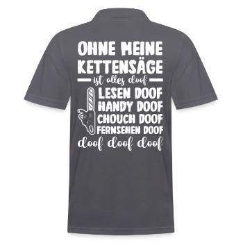 Baumfäller Holzfäller Zimmermann Kettensäge - Männer Poloshirt - Anthrazit - Hinten - Nico (186cm)