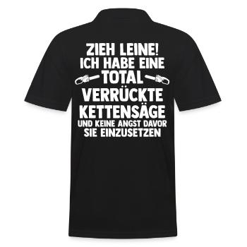 Baumfäller Holzfäller Zimmermann Kettensäge - Männer Poloshirt - Schwarz - Hinten - Kai (181cm)