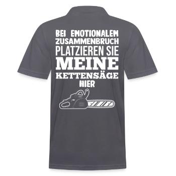 Baumfäller Holzfäller Zimmermann Kettensäge - Männer Poloshirt - Anthrazit - Hinten - Nico (186cm)