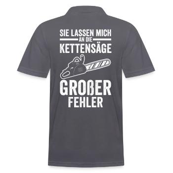 Baumfäller Holzfäller Kettensäge Zimmermann - Männer Poloshirt - Anthrazit - Hinten - Nico (186cm)