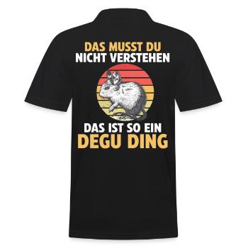 Das ist so ein Degu Ding - Männer Poloshirt - Schwarz - Hinten - Kai (181cm)