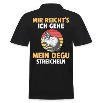 Mir reicht's ich gehe mein Degu streicheln - Männer Poloshirt - Schwarz - Hinten - Kai (181cm)