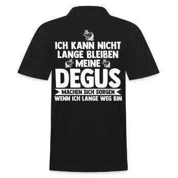 Meine Degus machen sich sorgen - Männer Poloshirt - Schwarz - Hinten - Kai (181cm)