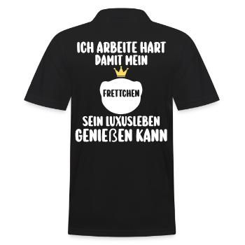 Ich arbeite hart damit mein Frettchen - Männer Poloshirt - Schwarz - Hinten - Kai (181cm)