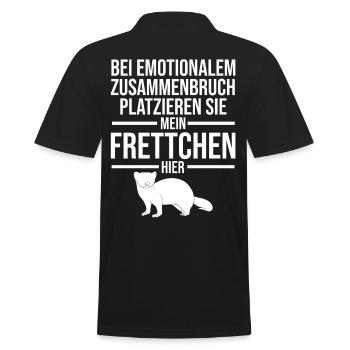 Platzieren Sie meinen Frettchen hier - Männer Poloshirt - Schwarz - Hinten - Kai (181cm)