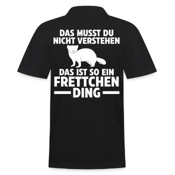 Das ist so ein Frettchen Ding - Männer Poloshirt - Schwarz - Hinten - Kai (181cm)