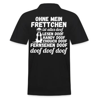 Ohne meinen Frettchen ist alles doof - Männer Poloshirt - Schwarz - Hinten - Kai (181cm)