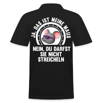 Ja das ist meine Maus - Männer Poloshirt - Schwarz - Hinten - Kai (181cm)