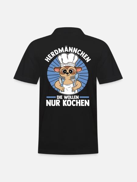 Erdmännchen Herdmännchen - Männer Poloshirt - Schwarz