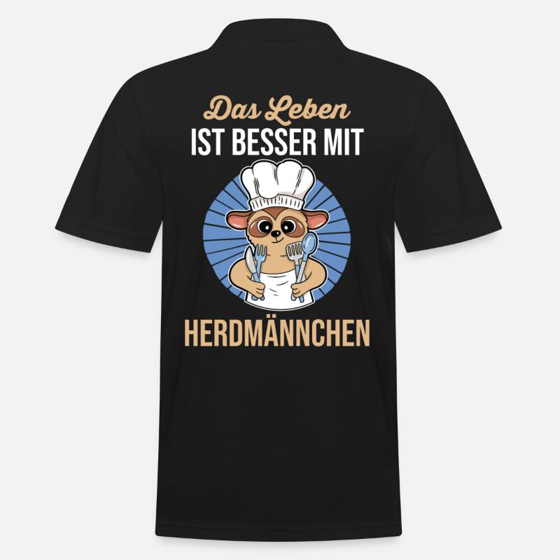 Erdmännchen Herdmännchen - Männer Poloshirt - Schwarz