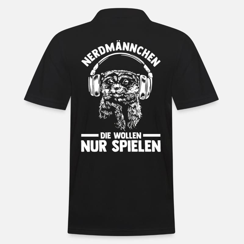 Erdmännchen Nerdmännchen - Männer Poloshirt - Schwarz