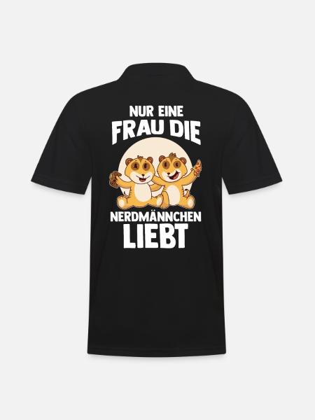 Erdmännchen Nerdmännchen - Männer Poloshirt - Schwarz