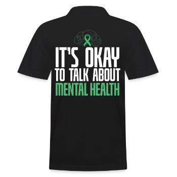 Ist Okay To Talk About Mental Health - Männer Poloshirt - Schwarz - Hinten - Kai (181cm)