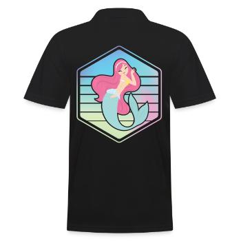 Cute Mermaid Princess - Männer Poloshirt - Schwarz - Hinten - Kai (181cm)