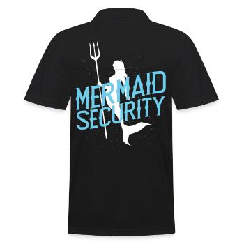 Funny Mermaid Security - Männer Poloshirt - Schwarz - Hinten - Kai (181cm)