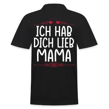 Ich Hab Dich Lieb Mama - Männer Poloshirt - Schwarz - Hinten - Kai (181cm)